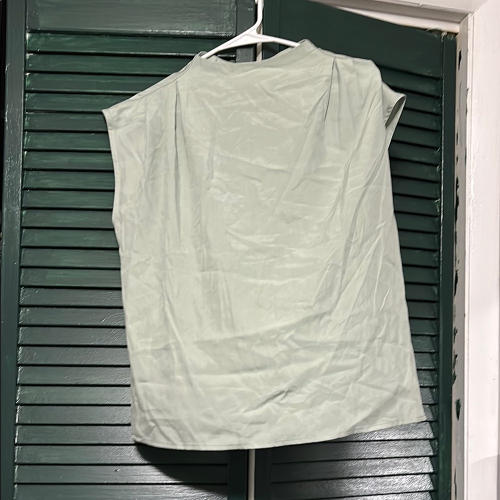 Sage Green Cap Sleeve Boxy Blouse